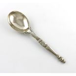 By Georg Jensen, a large Danish silver serving spoon, design no. 133, circa 1920's, the bowl with