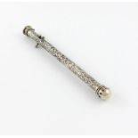 A late-Victorian silver table vesta / taper stick holder, by S. Jacobs, London 1900, cylindrical