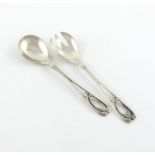 By Georg Jensen, a pair of Danish silver servers, design number 147, also with import marks for