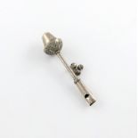 A 19th century continental silver rattle, maker's mark only, RN, possibly Maltese, tapering form,