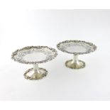 A pair of silver tazzae, by The Levesley Brothers, Sheffield 1928 circular form, pierced and