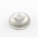 By Gerald Benney, a modern silver paperweight, London 1976, circular domed form, textured
