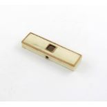 λ An early 19th century gold mounted ivory toothpick box, circa 1800-1820, rectangular form, plain