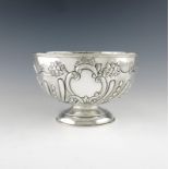 A late-Victorian silver rose bowl, by William Hutton and Sons, London 1898, circular form,