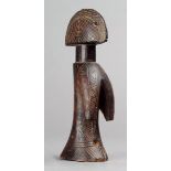 A Mossi biiga doll Burkina Faso wood with incised linear decoration, 13.5cm high.