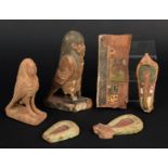 Six Egyptian wood fragments Third Intermediate - Late Period, circa 1069 - 332BC including two Ba