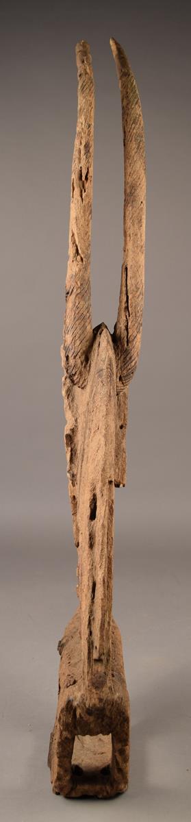 A Bambara chi wara antelope headdress Mali wood, with termite losses, 87cm high, and three other - Image 5 of 6