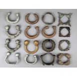 Sixteen African bangles bronze, copper, aluminium and brass of circular and crescent form with