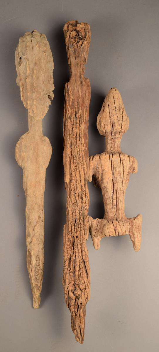 A Bambara chi wara antelope headdress Mali wood, with termite losses, 87cm high, and three other - Image 3 of 6