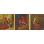 John Scarlett Davis (1804-1845) Studies of peasant women at prayer, rest and reading Three, all