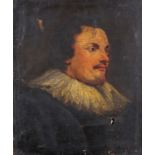 English School 17th/18th Century Portrait of a gentleman, head and shoulders, wearing a wide ruff