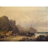 Circle of William Shayer Senior Fishing scenes on the shore A pair, both oil on canvas Each 45.5 x