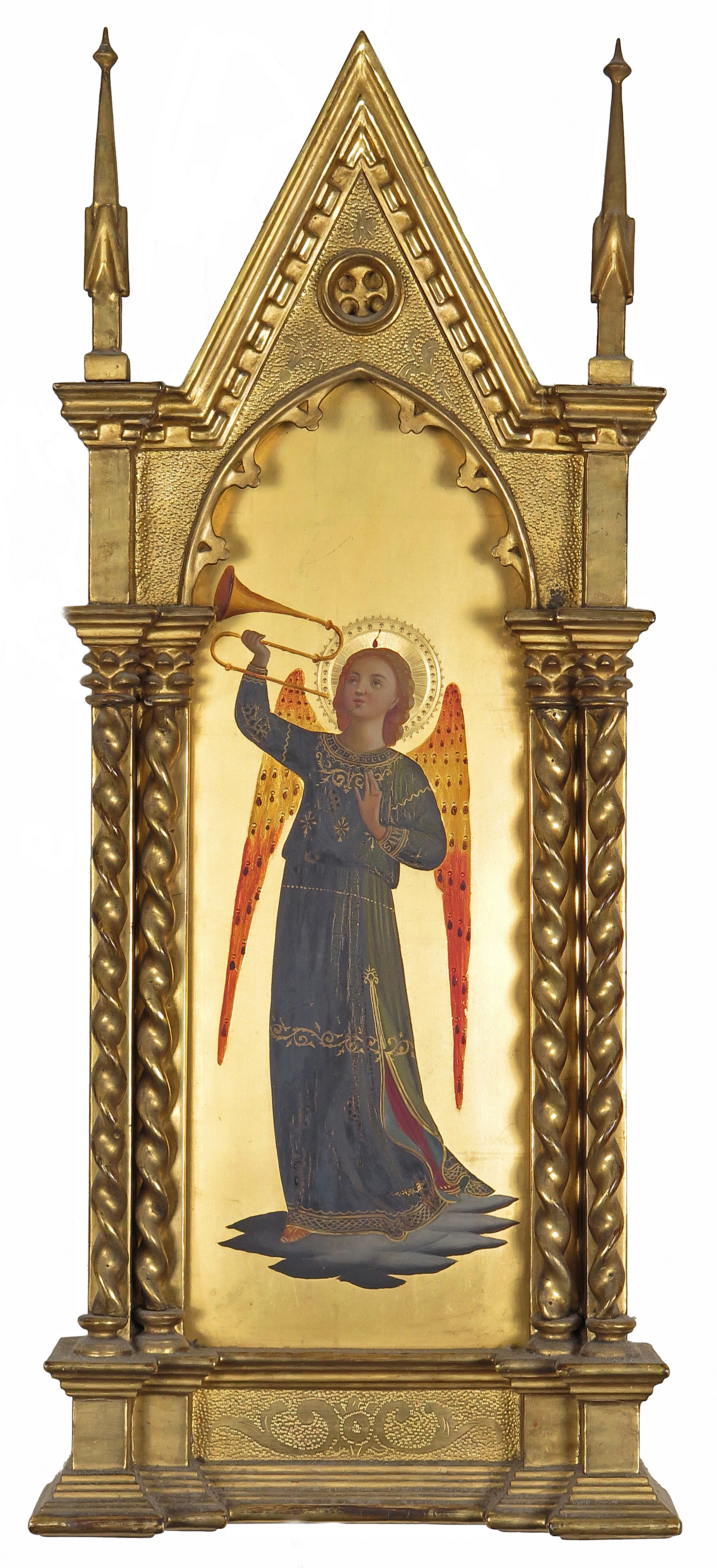 After Fra Angelico, 19th Century Angels holding trumpets, details from the Linaiuoli triptych A - Image 2 of 2