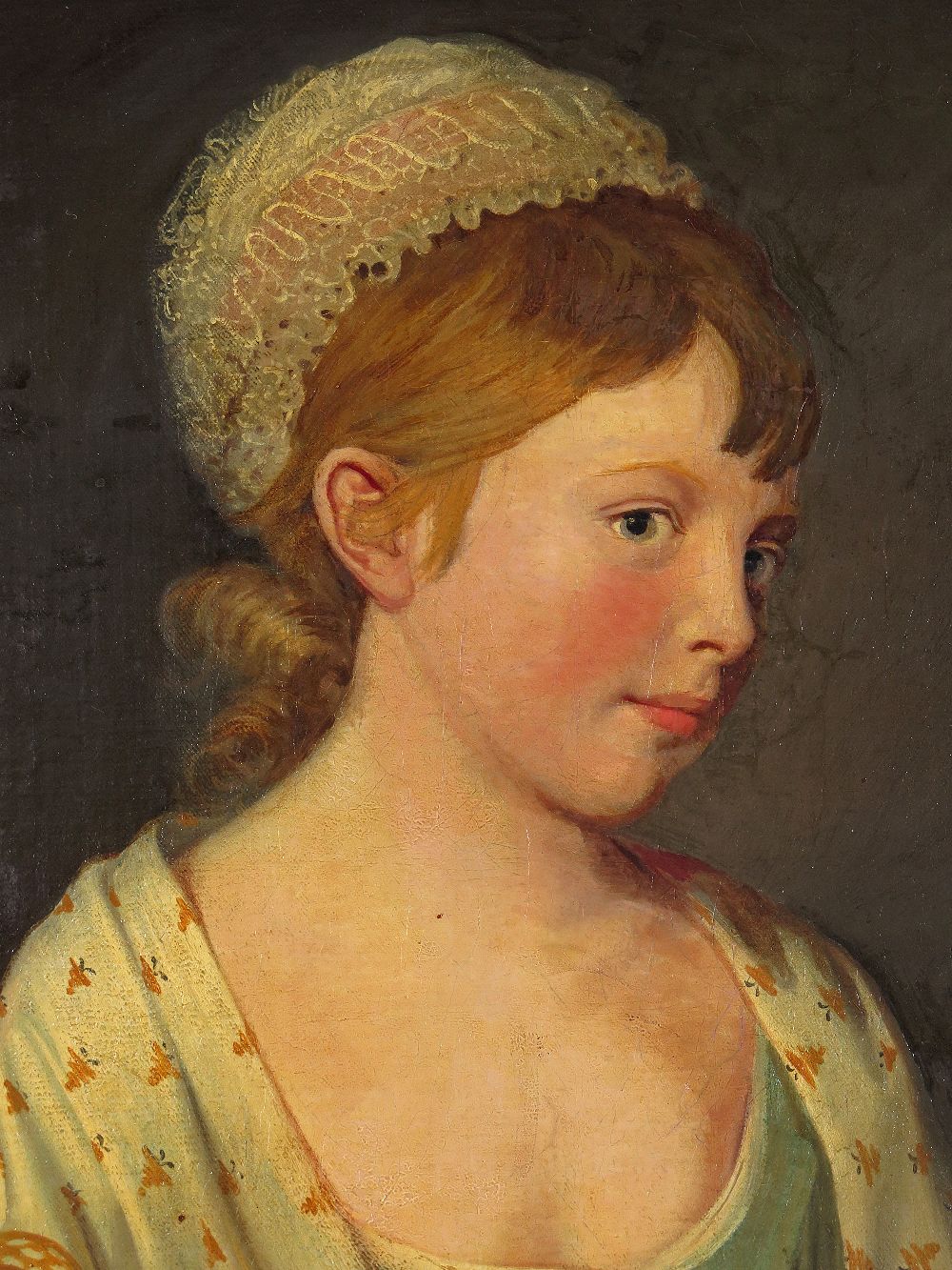 Attributed to Catherine Read (1723-1778) Portrait of a girl, half length, standing leaning on a - Image 2 of 3