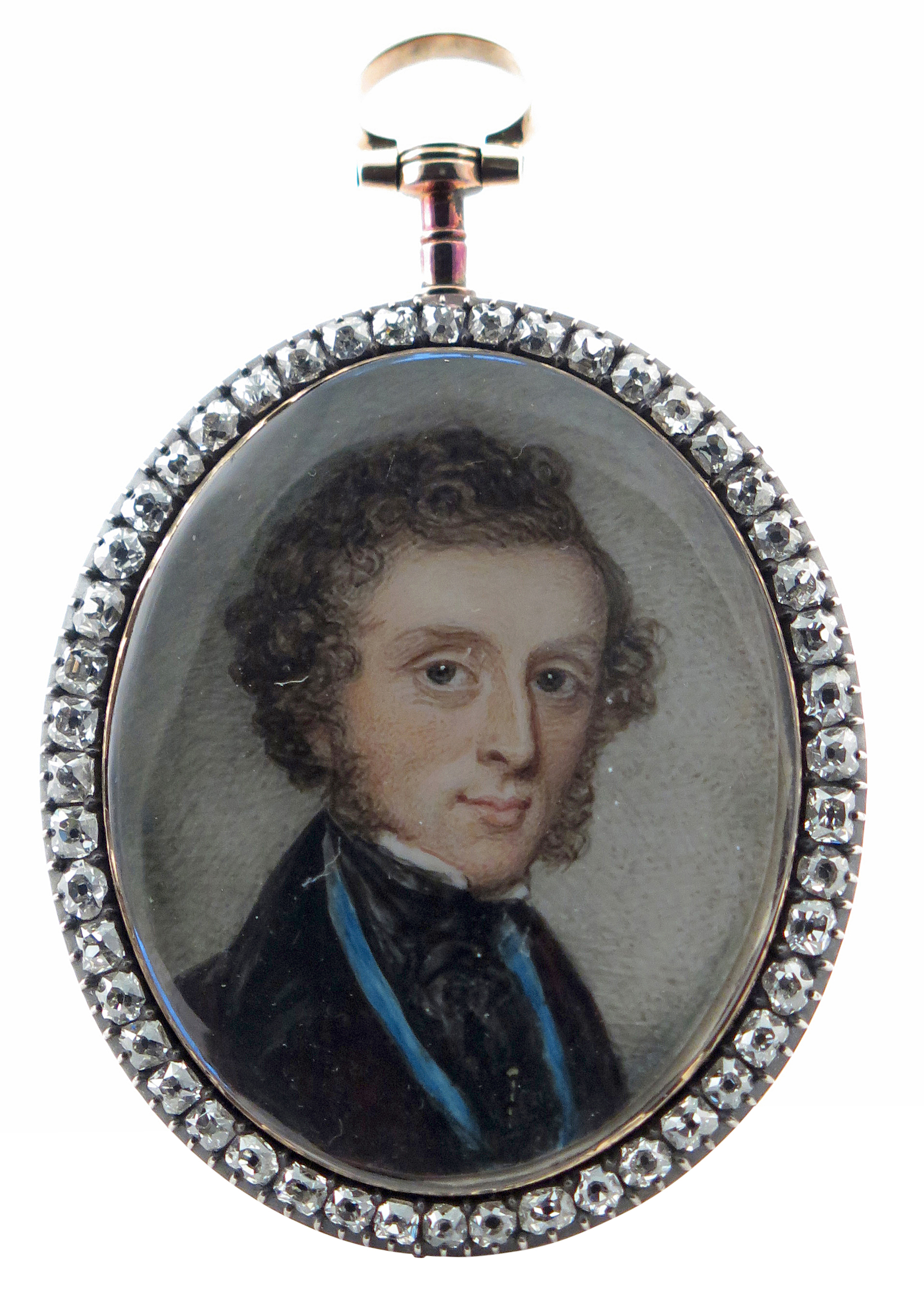 λ Irish School c.1790 Portrait miniature of a gentleman, bust length, wearing a dark coat