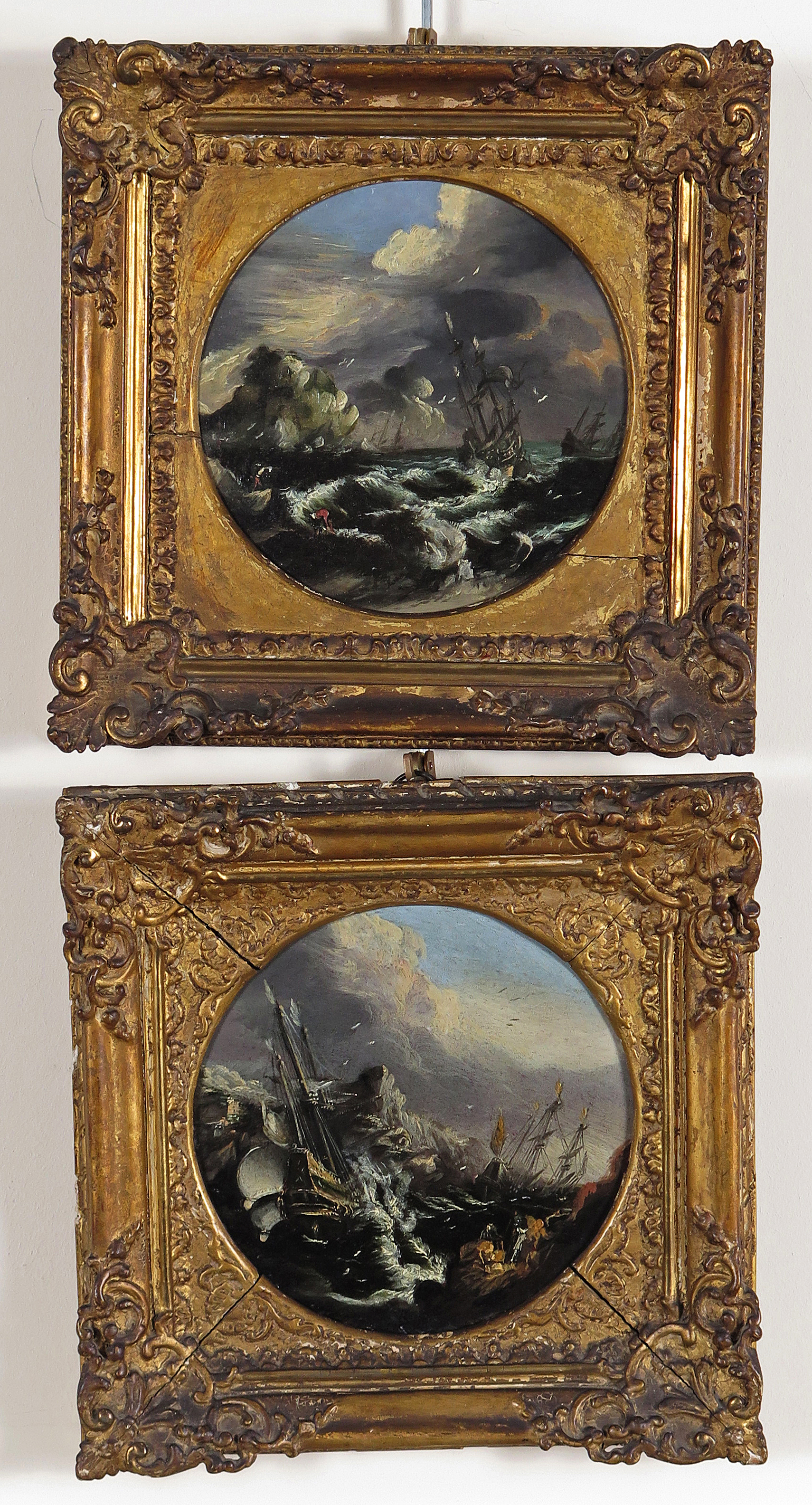 Manner of Boneventura Peeters Shipwrecks on the coast A pair, both oil on board laid on panel, - Image 5 of 5