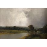 Thomas Henry Gibb (1833-c.1893) Rain over a river landscape Signed and dated 99; Oil on canvas 40.