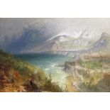 James Baker Pyne (1800-1870) Marina Grande, Sorrento Signed, dated 1858 and numbered 300 Oil on