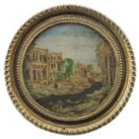 Italian School 18th Century Vue des environs de Rome faites sur le tour Gilded and painted guilloche