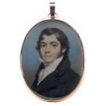 λ William Armfield Hobday (1771-1831) Portrait miniature of John Taylor (d. 1859), head