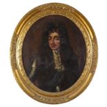 English School 17th Century Portrait of Charles II; Portrait of a Gentleman Two, both oval, in