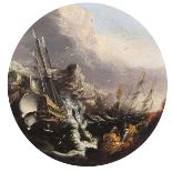 Manner of Boneventura Peeters Shipwrecks on the coast A pair, both oil on board laid on panel,