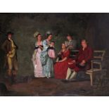 Hugh Barron (1745-1791) Group portrait of the Perry family in a wooded park Signed and dated 1778