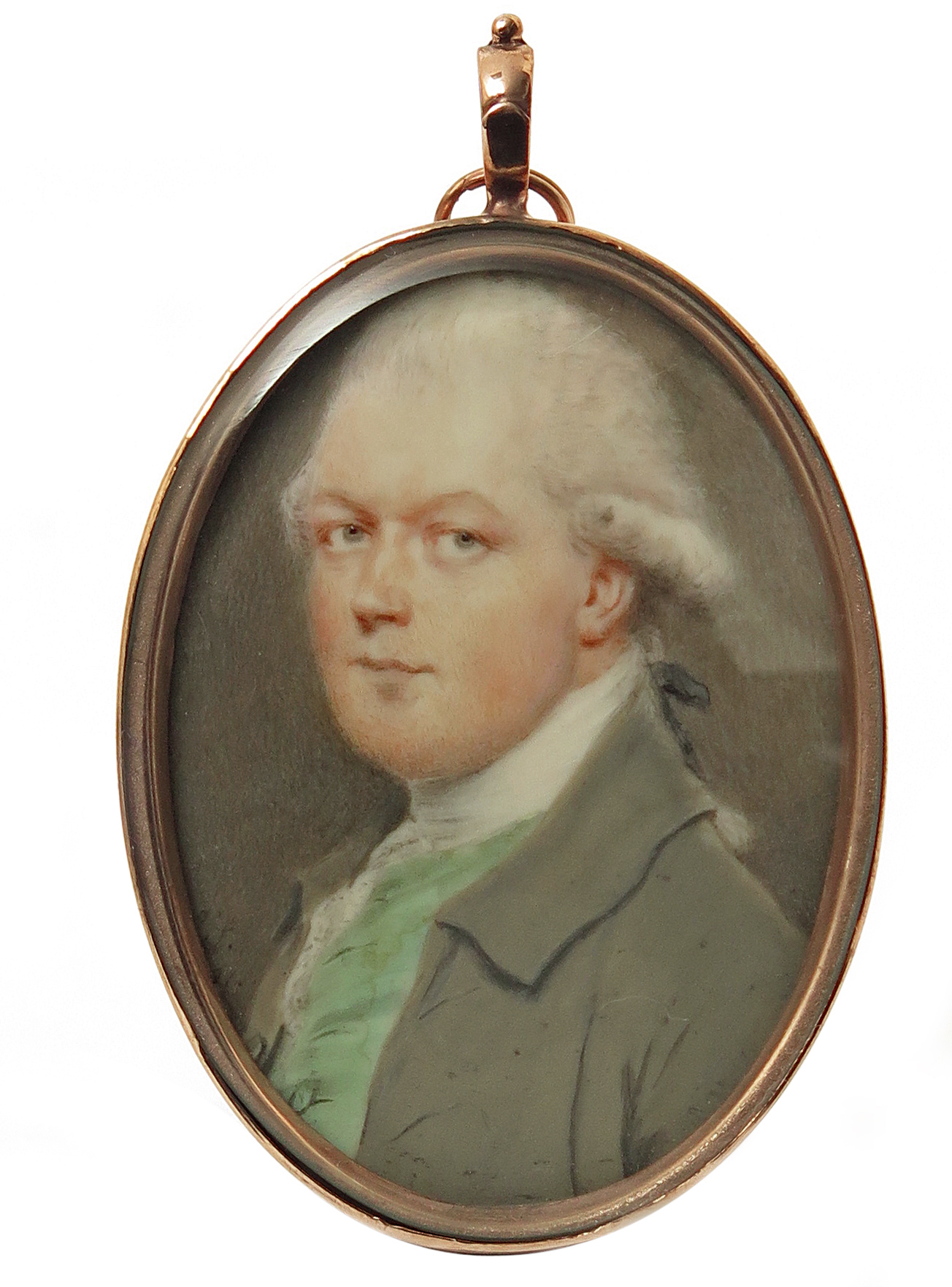 λ John Smart (1741-1811) Portrait miniature of Baron Crewe, head and shoulders, wearing