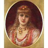 Emile Eisman-Semenowsky (French/Polish 1857-1911) Portrait of a girl in gypsy costume Signed and