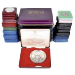 A collection of British proof sets and commemorative issues, mainly post-decimal, mainly in cases of