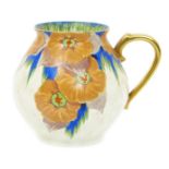 An Art Deco Carlton Ware Handcraft single handled vase, pattern no.3448, painted with flowers and