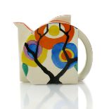 'Circle Tree' a Clarice Cliff Fantasque Bizarre Stamford teapot and cover, sold with a copy of The