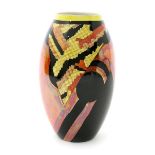 A Carlton Ware Jazz Stitch vase, pattern no. 3655, printed and painted with a geometric design in