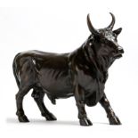 After the antique. A bronze model of a standing bull, possibly Italian, 33.2cm high, 40cm long.