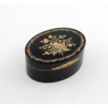 λAn 18th century French lacquered portrait miniature snuff box, the miniature by Peter Paul Lens,