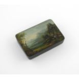 An early 19th century German lacquer snuff box, by Stobwasser, numbered 400, and signed '