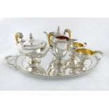 λA six-piece Austro-Hungarian silver tea and coffee set, Vienna, circa 1910-20, comprising: a two-