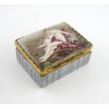 A Doccia porcelain rectangular snuff box, probably 19th century, the cover with raised decoration of