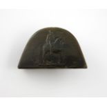 Napoleonic interest, a 19th century pressed horn snuff box, in the form of Napoleon's hat, the