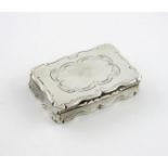 A Victorian silver snuff box, by Frederick Marson, Birmingham 1852, rectangular form, engine-