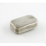 A George III silver snuff box, by Samuel Pemberton, Birmingham 1801, rectangular form, fluted