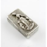 A 19th century Russian silver snuff box, assay master P. Dmitriyev, St. Petersburg 1850, rectangular