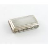 A George III silver snuff box, by Daniel Hockley, London 1813, rectangular form, engine-turned cover