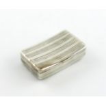 A George III silver snuff box, by Thomas Harper, London 1802, shaped rectangular form, reeded