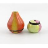 Two South Staffordshire enamel bonbonniθres, c.1770, naturalistically modelled as a pear and an