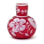 A Thomas Webb & Sons (Stourbridge) cameo glass scent bottle or miniature vase late 19th century, the