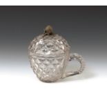 A cut glass cup and cover for the Turkish market 19th century, the generous form cut with an allover