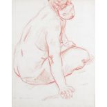 ‡ Uli Nimptsch RA (Swiss 1897-1977) Seated nude Signed Red pastel and chalk over pencil 55 x 43cm