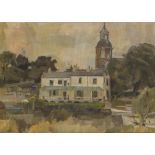 ‡ Gwendoline Webb (20th Century) A view in Sunbury Signed on the stretcher verso Oil on canvas 48