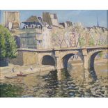 Norman Lloyd (Australian 1897-1985) Pont Neuf, Paris Signed Oil on canvas board 34 x 41.5cm